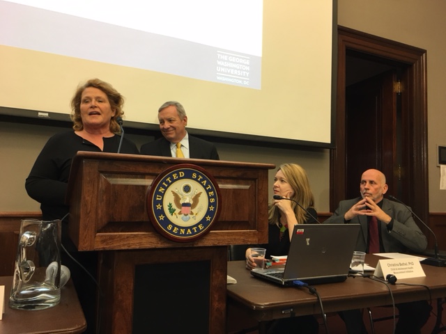 Sen. Heitkamp, Sen. Durbin, Christinia Bethel &amp; Joe Barnhart (Left to right)